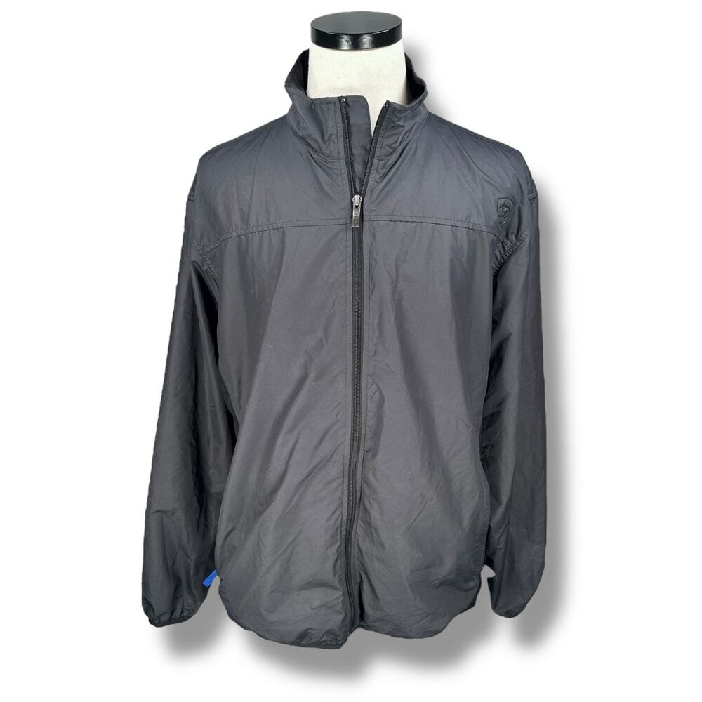 Ariat Ideal Windbreaker Jacket Men’s XL Dark Gray Long Sleeve Pockets Full Zip